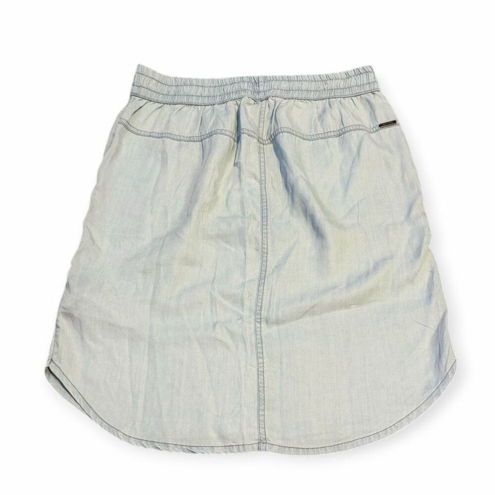 PRANA Women’s Shelly Light Wash TENCEL Button Front Mini Skirt Size Small - Picture 3 of 6